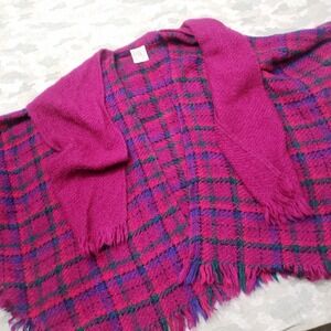 Vintage Boyne Valley Weavers Cardigan Sweaters Womens One Size Purple Open Front